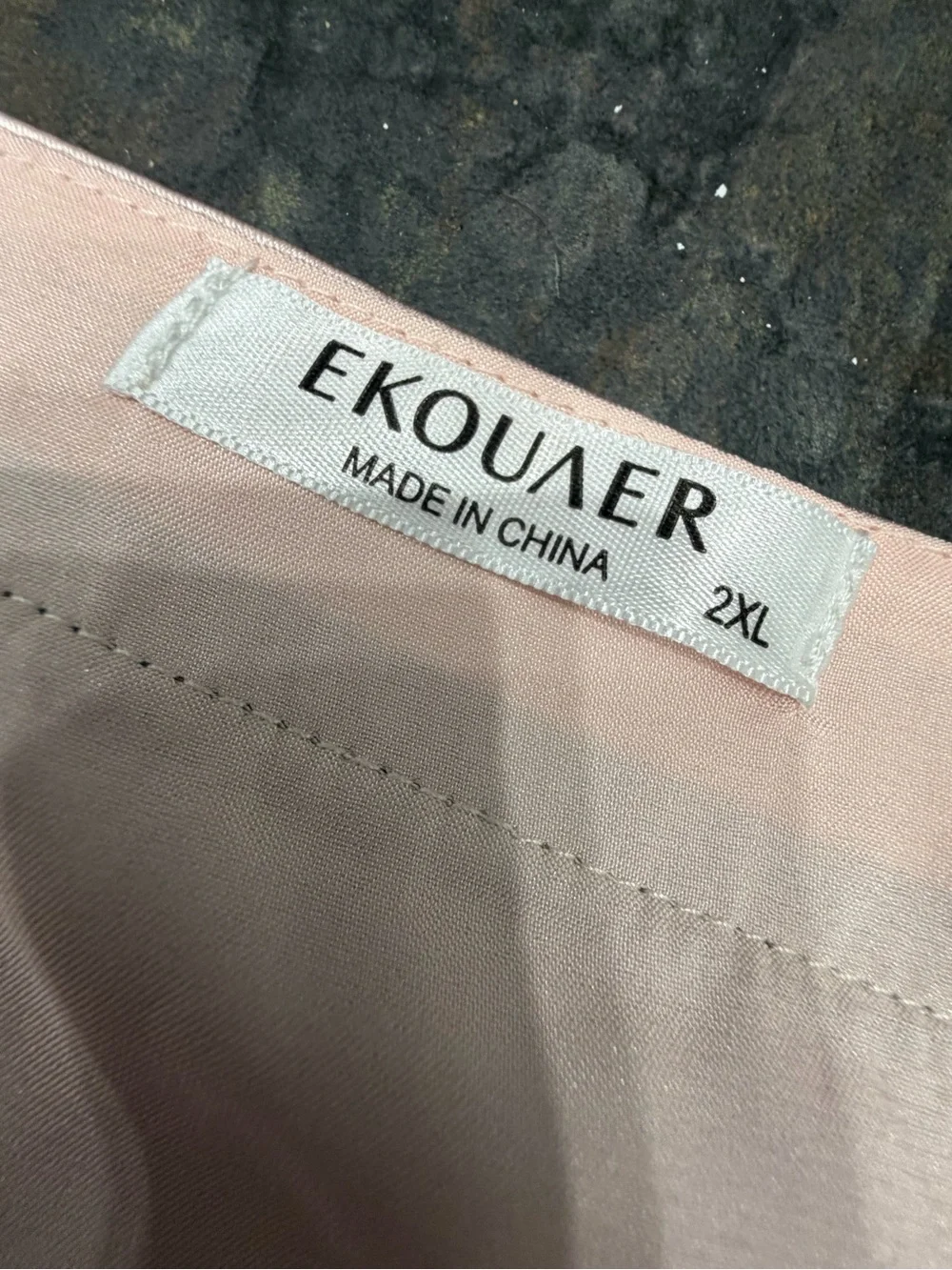 Ekouaer Blush Pink Satin Pajama Set Short Sleeve Top & Shorts XXL